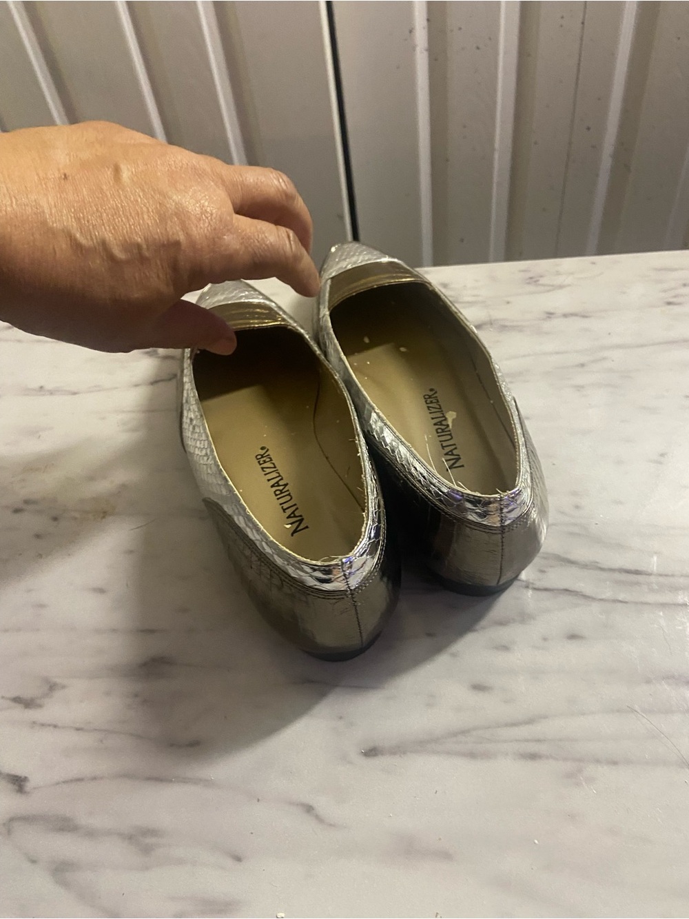 Naturalizer Women's Metallic Snakeskin Loafers - Gold/Silver - Picture 2 of 7